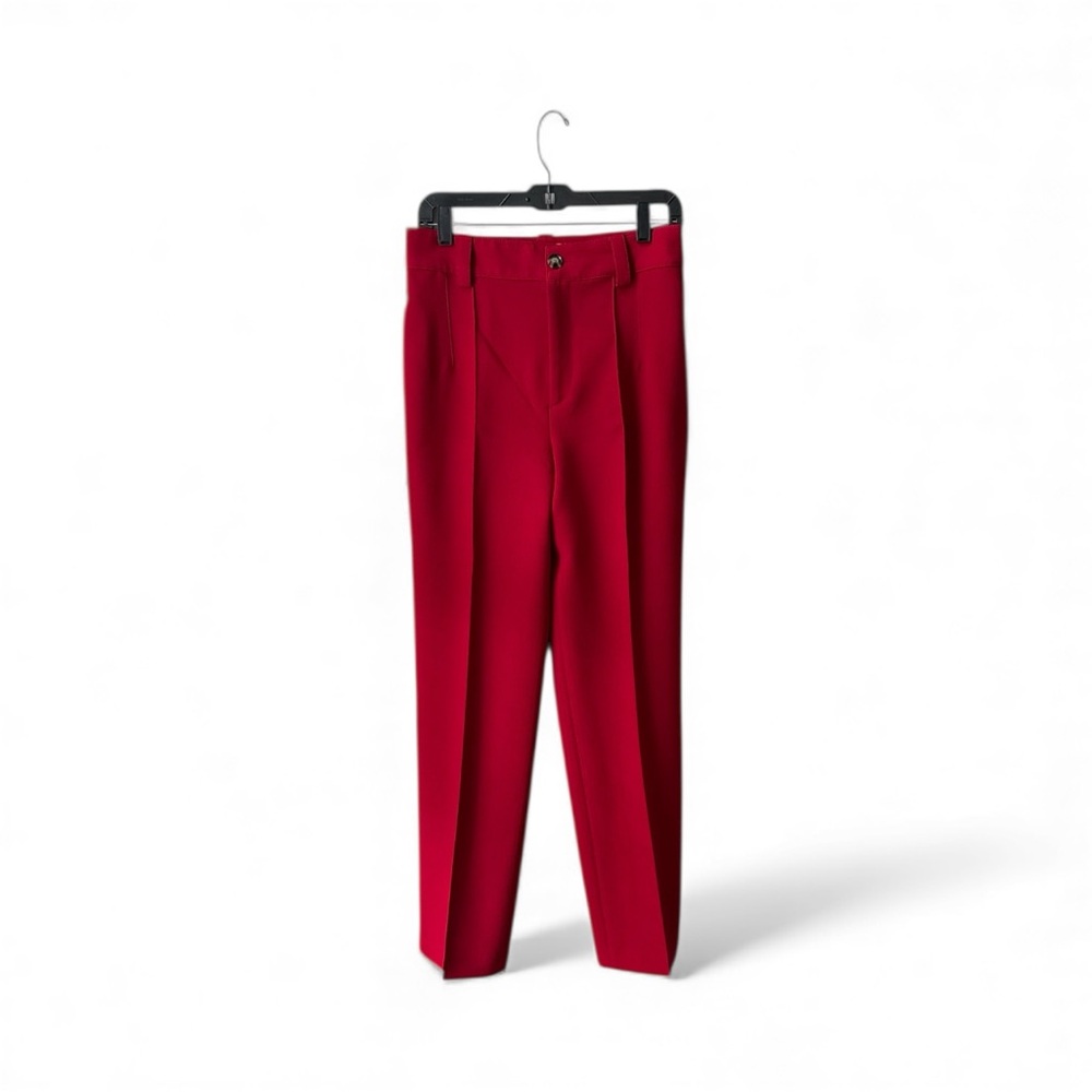 ZARA The Françoise High Waist Pleated Straight Leg Full Length Pants Size Small